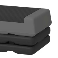 SPORTNOW Stepper Fitness Aérobic 3 Niveaux, Hauteur Réglable 10,5/15,5/20,5 cm, Surface Antidérapante, Capacité 250 kg, Gris(m-11)