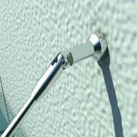 HOMCOM Pensilina in Vetro per Porta d'Ingresso in Acciaio Inossidabile e Vetro Temperato, 200x90 cm, Trasparente(m-6)