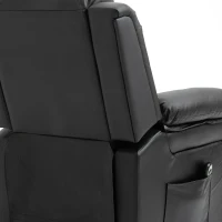 HOMCOM Fauteuil releveur électrique fauteuil relax électrique avec repose-pied télécommande et 2 pochettes 76x90x105cm noir(m-12)