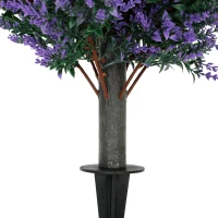 HOMCOM Set of 2 Artificial Lavender Flowers, Indoor Outdoor Fake Plants with Stakes, UV Resistant for Garden,  90 cm, Blue(m-10)
