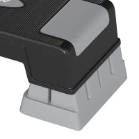 SPORTNOW Stepper Fitness Aérobic 3 Niveaux, Hauteur Réglable 12/17,5/22,5 cm, Surface Antidérapante, Charge 250 kg, Gris(m-13)