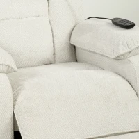 HOMCOM Power Recliner Armchair with Massage and Heat, Electric Reclining Chair with Wide Spring Seat, Cream White(m-13)