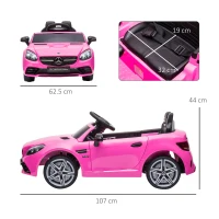 AIYAPLAY Macchina Elettrica per Bambini 3-6 Anni con Luci LED, Effetti Sonori e Telecomando, 107x62.5x44 cm, Rosa(m-3)