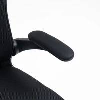 HOMCOM Chaise de Bureau Ergonomique, Fauteuil de Bureau en Maille avec Appui-Tête et Soutien Lombaire Réglables, Noir(m-12)