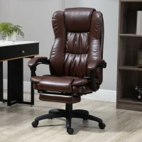Vinsetto Sedia da Ufficio Massaggiante e Girevole con Funzione Reclinabile, 68,5x68,5x119-127 cm, Marrone(m-2)