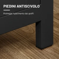 HOMCOM Mobile Contenitore con 2 Armadietti a 2 Ripiani Regolabili su 3 Altezze, 120x40x70 cm, Nero e color Legno(m-7)