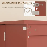 HOMCOM Buffet cucina con ante e ripiani regolabili, 60x40x120 cm, Rosso effetto legno(m-7)