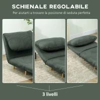 HOMCOM 2-in-1 Poltrona Letto Ospiti, Poggiatesta Regolabile, Velluto a Coste, 82 cm x 89 cm x 83 cm, Verde(m-5)