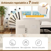 HOMCOM Divano letto 2 posti 3 in 1 con letto estraibile e 2 cuscini, 80,5x137,5x84 cm, Beige(m-5)