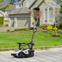 AIYAPLAY Voiture à pousser pour enfants porteur enfants 1 à 3 ans multi-équipée avec poignée de poussée, klaxon et volant, Blanc(m-2)