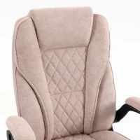 HOMCOM Fauteuil de bureau, chaise bureau ergonomique, hauteur réglable, accoudoirs relevables, 70 x 70 x 114-122 cm, rose(m-10)