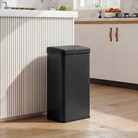 HOMCOM 50L Sensor Bin with Soft-Close Lid, Stainless Steel Automatic Touchless Motion Sensor Kitchen Bin, Black(m-14)