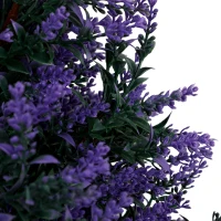 HOMCOM Set of 2 Artificial Lavender Flowers, Indoor Outdoor Fake Plants with Stakes, UV Resistant for Garden,  90 cm, Blue(m-11)