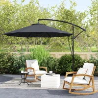 Outsunny Umbrelă de Grădină Rotundă Inclinabilă și Rotativă, Manivelă și Protecție UPF 50+, Ø3 m, Gri Închis(m-10)