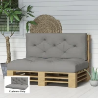 Outsunny Seat and Back Padded Pallet Cushion Set - Light Grey(m-10)