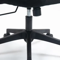 HOMCOM Chaise de Bureau Ergonomique, Fauteuil de Bureau en Maille avec Appui-Tête et Soutien Lombaire Réglables, Noir(m-13)