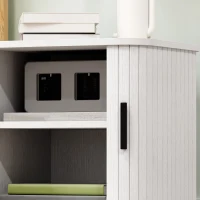 HOMCOM Nightstand with Sliding Doors and Metal Legs White Wood Effect(m-13)