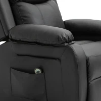 HOMCOM Fauteuil releveur électrique fauteuil relax électrique avec repose-pied télécommande et 2 pochettes 76x90x105cm noir(m-10)