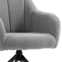 HOMCOM 360 Degree Swivel Accent Chair, Snow Flannel Armchair, Grey(m-12)