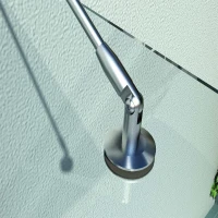 HOMCOM Pensilina in Vetro per Porta d'Ingresso in Acciaio Inossidabile e Vetro Temperato, 200x90 cm, Trasparente(m-5)