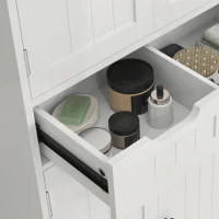 HOMCOM Tall Bathroom Cabinet, Freestanding Bathroom Storage Cabinet with Drawer, Shelves and Doors, 60 x 30 x 160 cm, White(m-8)