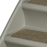 PawHut Escalier pour chien pliant à 4 marches antidérapantes escalier pour animaux en plastique 62 x 38 x 49,5 cm gris(m-13)