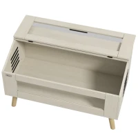 PawHut Terrario para Reptiles con Ventanas de Vidrio Templado Tapa Abatible para Serpientes Lagartos 100x50x60 cm Roble(m-9)