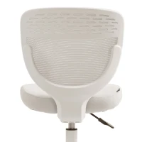 HOMCOM Office Chair, Armless Computer Desk Chair with Breathable Mesh, Adjustable Height, Swivel Wheels, Grey(m-11)