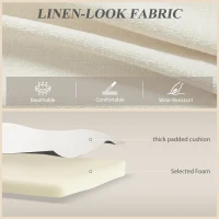 HOMCOM Canapé d'angle convertible modulable avec méridienne réversible, coffre de rangement et 3 coussins de dossier, crème(m-8)