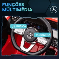 HOMCOM Carro Elétrico para Crianças Mercedes-Benz EQA 12V com Música Buzina Velocidade 3-8 km/h 111,5x69x52,5 cm Vermelho(m-7)
