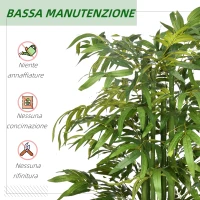 HOMCOM Pianta Artificiale di Bambù, 180 cm Pianta Finta Realistico con Vaso Decorativo per Soggiorno e Camera da Letto, Verde(m-5)