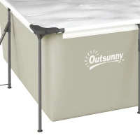 Outsunny Piscine Tubulaire Rectangulaire Piscine Hors Sol Nouvelle Structure Stable Antirouille 394,5x208,3x80,5cm Gris(m-11)