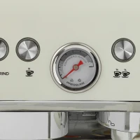 HOMCOM Bean to Cup Coffee Machine, Espresso Machine with Integrated Bean Grinder & Steam Wand, Cream White(m-10)