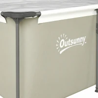 Outsunny Piscine Tubulaire Rectangulaire Piscine Hors Sol Nouvelle Structure Stable Antirouille 394,5x208,3x80,5cm Gris(m-13)