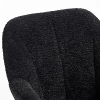 HOMCOM Modern Makeup Vanity Chair, Snow Flannel Office Chair with Tub Back, Black(m-13)