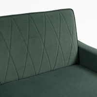 HOMCOM 2 Seater Sofa Bed, 3-in-1 Convertible Pull Out Sleeper Sofa with Clik-Clack Adjustable Backrest, Dark Green(m-13)