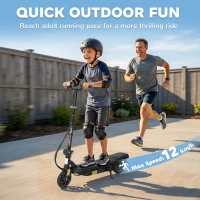 HOMCOM Foldable Electric Scooter, with LED Lights, for Ages 7-14 Years, Black(m-5)
