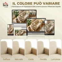 HOMCOM Divano Moderno 2 posti con con 2 cuscini e vano piedi, 117x63x79 cm, Beige(m-7)