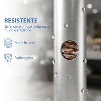 HOMCOM Sgabello per Doccia in Alluminio con Mensola Integrato, Altezza Regolabile 5 Livelli, Portata 150kg, Grigio(m-6)