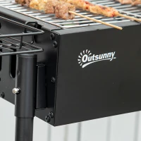 Outsunny Portable Charcoal BBQ Grill with Seasoning Baskets for Camping Picnic Hiking(m-13)