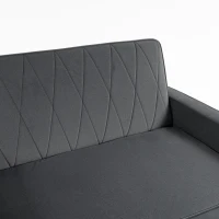 HOMCOM 2 Seater Sofa Bed, 3-in-1 Convertible Pull Out Sleeper Sofa with Clik-Clack Adjustable Backrest, Dark Grey(m-13)