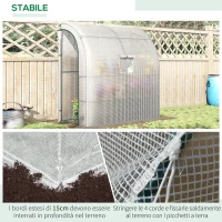 Outsunny Serra Addossata a 3 Livelli con Porte e Finestre Avvolgibili, in PE e Acciaio, 200x100x215 cm, Verde e Bianco(m-7)