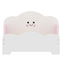 AIYAPLAY Lit enfant 70 x 140 cm, lit pour enfant avec barriere de securite et sommier à lattes en bois, rose (matelas non inclus)(m-12)