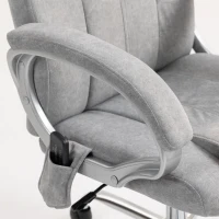 HOMCOM Fauteuil de Bureau Massant et Chauffant, Chaise de Bureau Ergonomique, Hauteur et Accoudoirs Réglables, Gris(m-12)