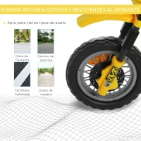 HOMCOM Moto Eléctrica para Niños con Ruedas de Apoyo Desmontables Faros y Música para Niños 3-6 Años Amarillo(m-6)