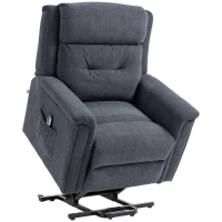 HOMCOM Relaxsessel Aufstehhilfe Seniorensessel, inkl. Fernbedienung, 92 cm x 87 cm x 108 cm, Dunkelgrau(m-12)