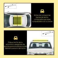 HOMCOM Barras de Techo Universales para Vehículos de Aluminio Bacas Portaequipajes Coche Automóvil Baca para Coche Universales con Cerradura Carga 75 kg 123,5 cm Plata(m-6)