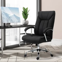 Vinsetto Fauteuil de bureau, chaise de bureau ergonomique, hauteur réglable, dossier haut, fonction de bascule, 65x78x118cm, noir(m-2)