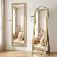 HOMCOM 37 x 157 cm Full Length Mirror - Natural(m-3)
