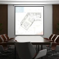 HOMCOM Pantalla de Proyector Manual 120 Pulgadas Pantalla de Proyección Portátil Formato 1:1 para Interior y Exterior Cine en Casa Patio 207x207 cm Blanco(m-10)